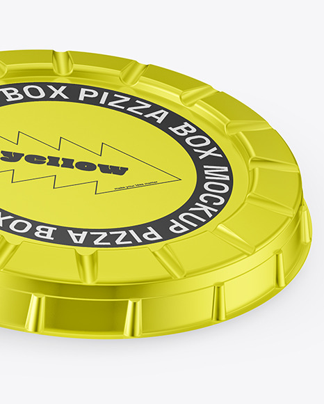 Metallic Round Pizza Box Mockup