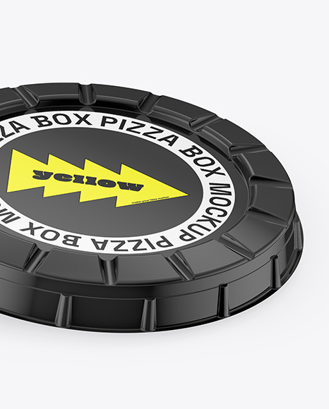 Glossy Round Pizza Box Mockup