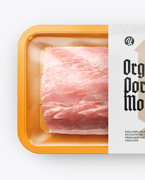 Plastic Tray With Pork Meat Mockup