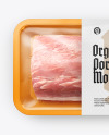 Plastic Tray With Pork Meat Mockup