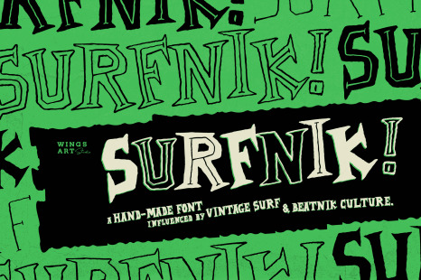 Surfnik - A Hand-Made Font Influenced by Vintage Surf and Beatnik Culture