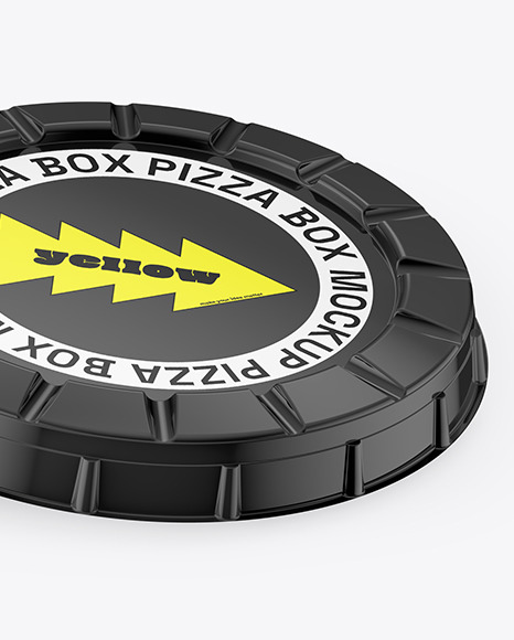 Glossy Round Pizza Box Mockup