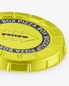 Metallic Round Pizza Box Mockup
