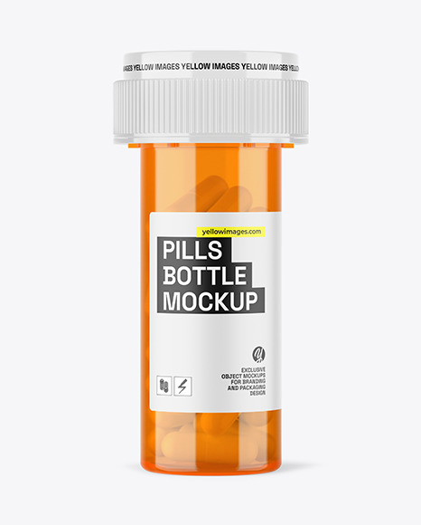 Orange Pills Bottle Mockup