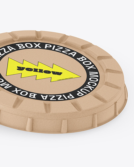 Kraft Round Pizza Box Mockup