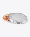 Metallic Round Pizza Box Mockup