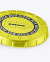 Metallic Round Pizza Box Mockup