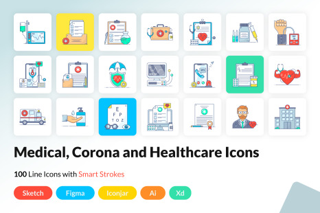 Medical and Healthcare Flat Icons