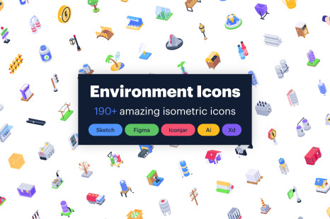 Environment Protection Isometric Icons