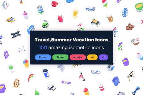 Travel, Summer and Holiday Icons