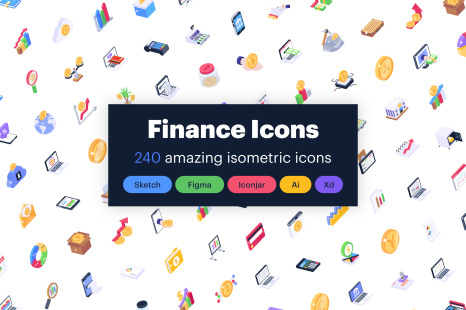 Online Banking Isometric Icons Pack