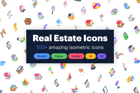 Real Estate Isometric Icons