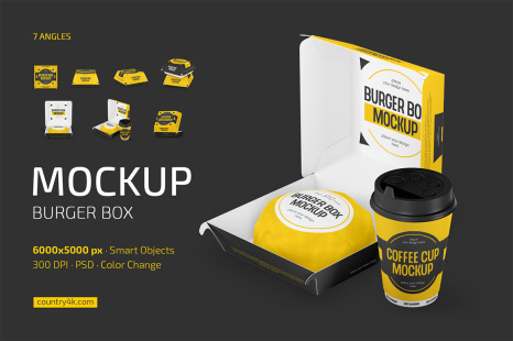 Burger Box Mockup Set