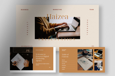 Haizea - Beige Minimalist Project Proposal Presentation