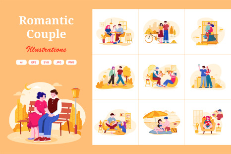 M440_Romantic Couple Illustration Pack