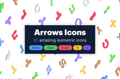 Arrow Vector Icons -85 Isometric Icons