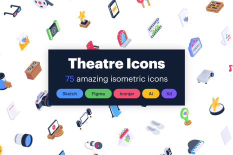 Bundle of  75 Isometric Theatre Icons