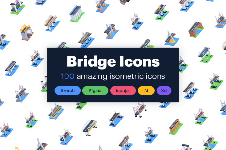 Isometric Icons Pack of Bridges