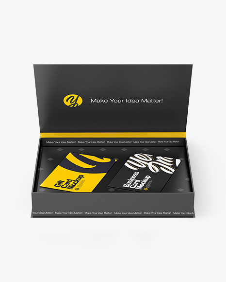 Two Business Cards in a Box Mockup