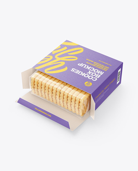 Opened Cookies Box Mockup