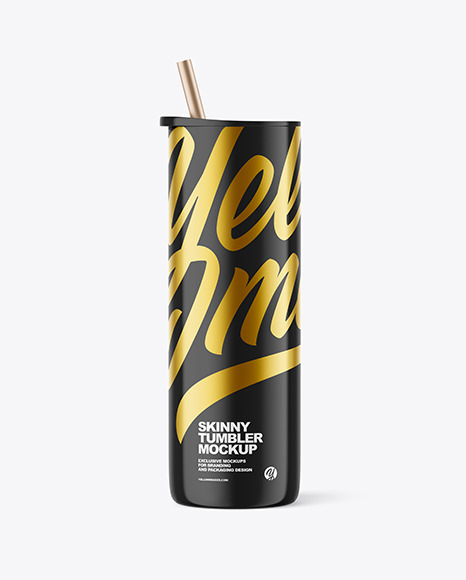 Glossy Skinny Tumbler Mockup coffee travel mug 404990