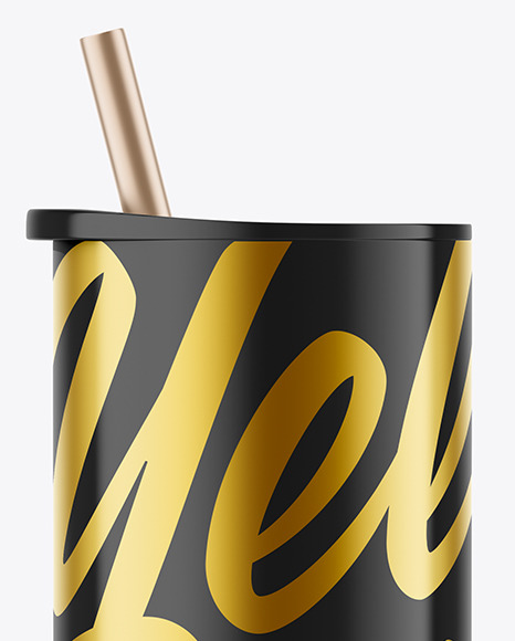 Glossy Skinny Tumbler Mockup drink 404993