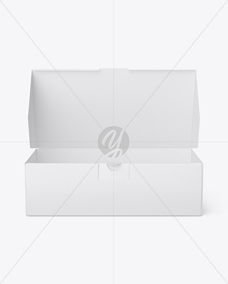 Empty Opened Matte Paper Box Mockup