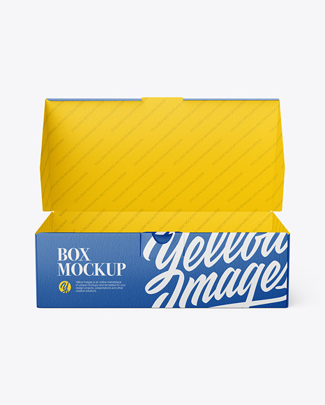 Empty Opened Matte Paper Box Mockup