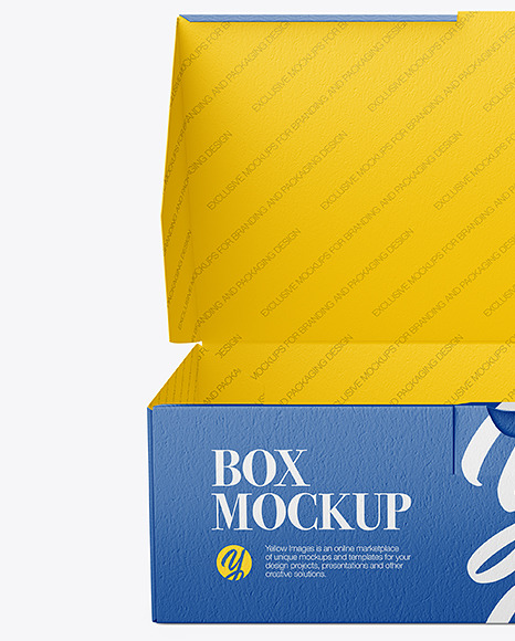 Empty Opened Matte Paper Box Mockup