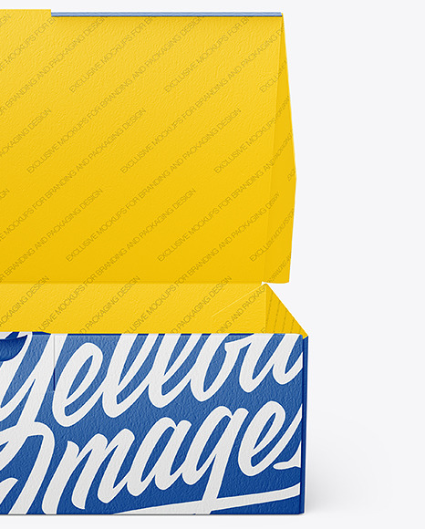 Empty Opened Matte Paper Box Mockup
