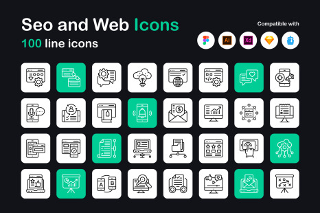 Pack of Seo in Linear Icons