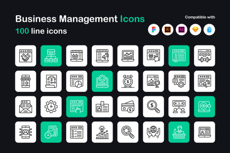 Business Management Linear Icons