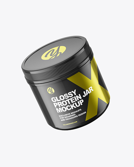 Glossy Protein Jar Mockup