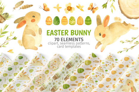 Rustic Easter watercolor clipart