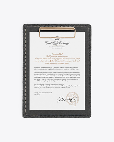 Clipboard w/ A4 Paper Sheet Mockup