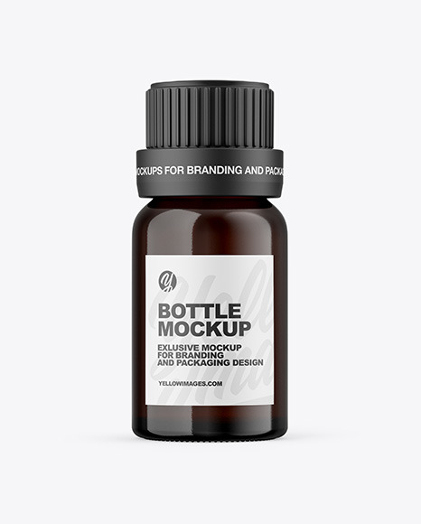 Dark Amber Bottle Mockup