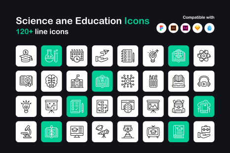 Learning and Education Linear Icons