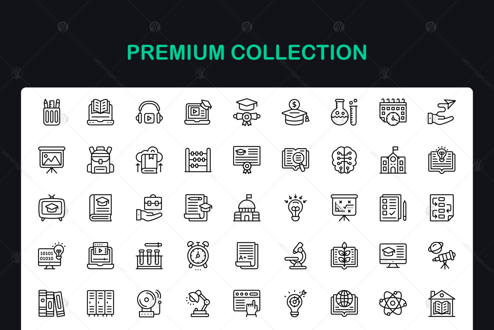 Learning and Education Linear Icons
