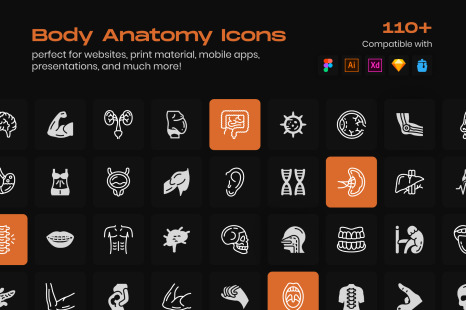 Body Anatomy Line Icons Pack