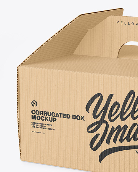 Corrugated Box w/ Handle Mockup box with handle 451341