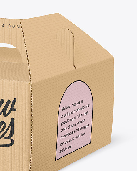 Corrugated Box w/ Handle Mockup cardboard 451342