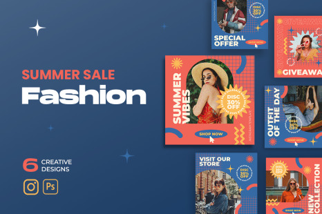 Summer Fashion Sale Instagram Post Templates