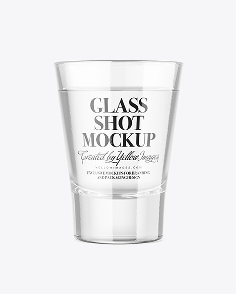 Vodka Glass Shot Mockup On Yellow Images Object Mockups