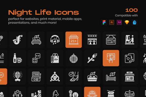 NightLife Linear Icons Pack