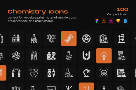 Pack of Chemistry Linear Icons