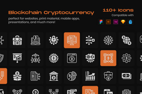 Bitcoin Technology Linear Icons