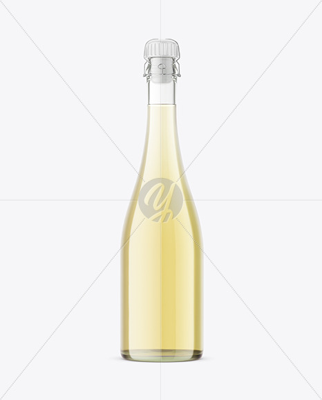 Clear Glass Champagne Bottle Mockup alcohol 451316