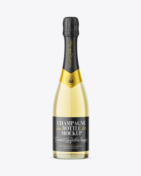 Clear Glass Champagne Bottle Mockup champagne 451317