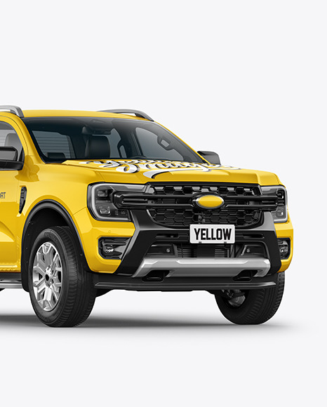 Pickup Truck Mockup - Half Side View