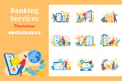 M428_Banking Services Illustration Pack